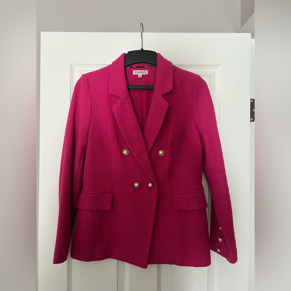 Nanette Lepore Vibrant Pink Blazer with Gold Buttons